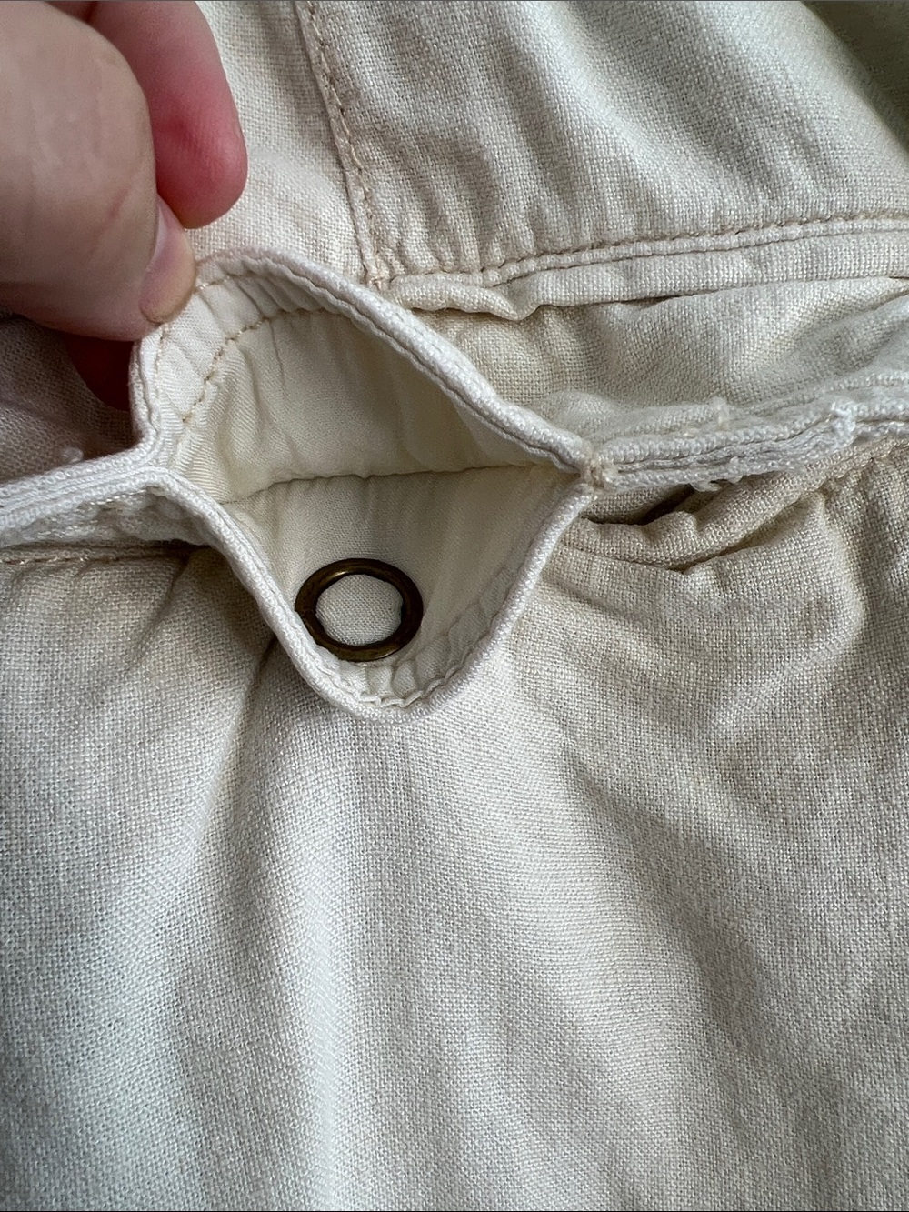 Pilcro Slim Linen Blend Beach Cargo Pants cream XL - Picture 7 of 11